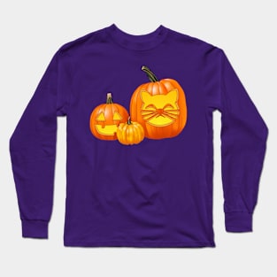 Another Jack-O-Lantern Trio (Purple) Long Sleeve T-Shirt